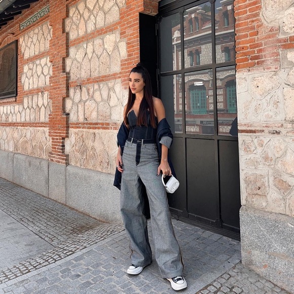 ZARA ZW SPLIT DENIM CORSET - Picture 2 of 9